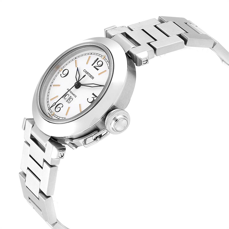 Pre-owned Cartier White And Stainless Steel Pasha C W31044m7 Women's ...