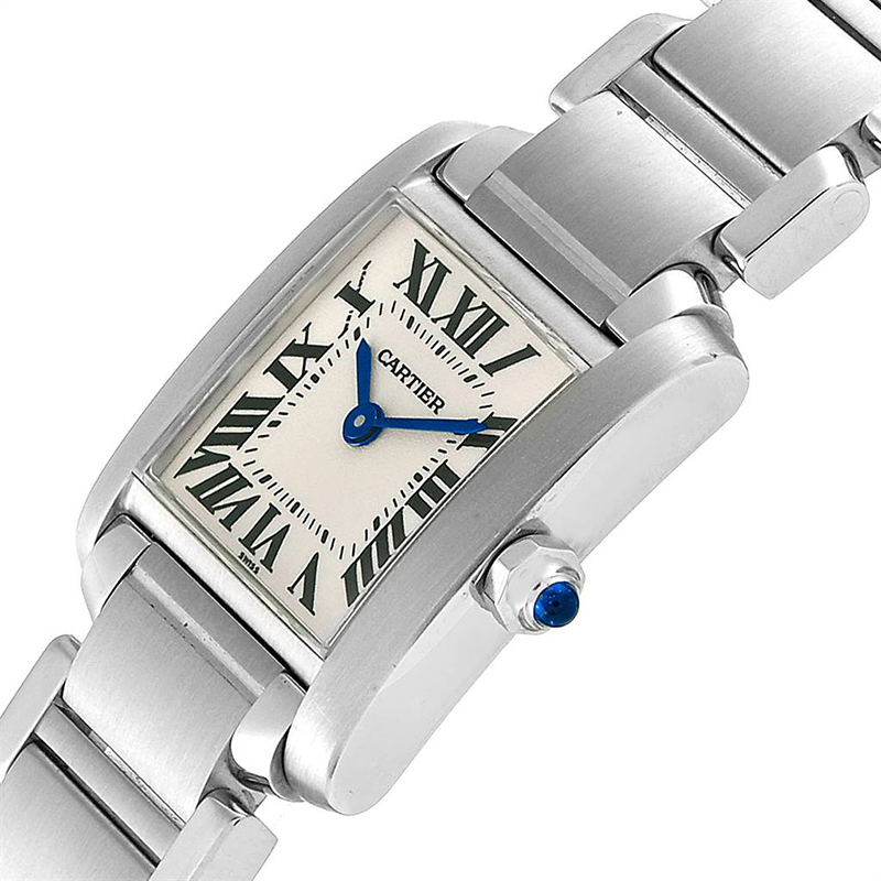 

Cartier Silver and Stainless Steel Tank Francaise W51008Q3 Women's Wristwatch