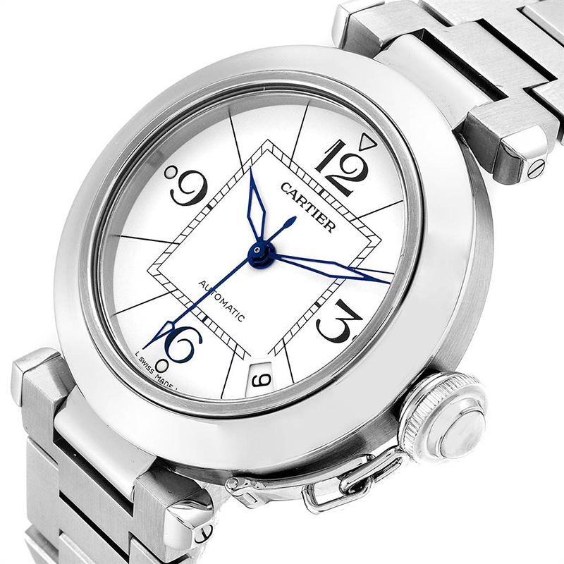

Cartier White and Stainless Steel Pasha C W31074M7 Women's Wristwatch