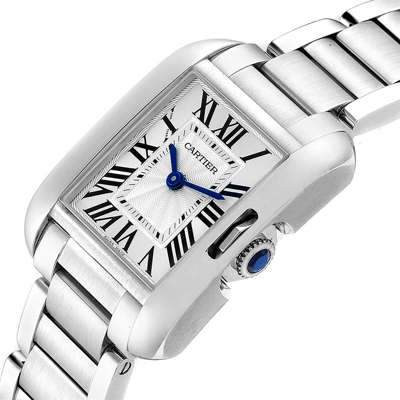 

Cartier Silver Stainless Steel Tank Anglaise W5310022 Women's Wristwatch