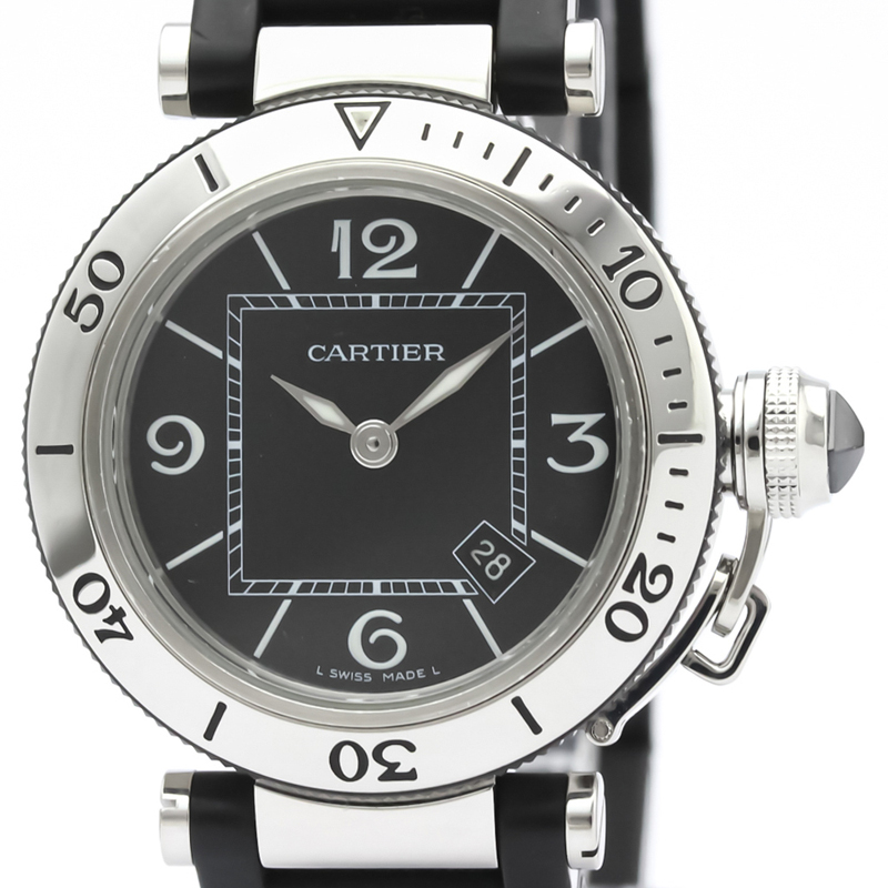 

Cartier Black Stainless Steel Pasha W3140003 Women's Wristwatch