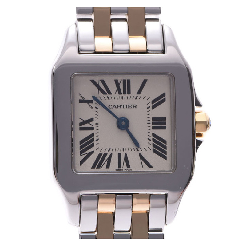 

Cartier White Stainless Steel Santos Demoiselle W25066Z6 Women's Wristwatch