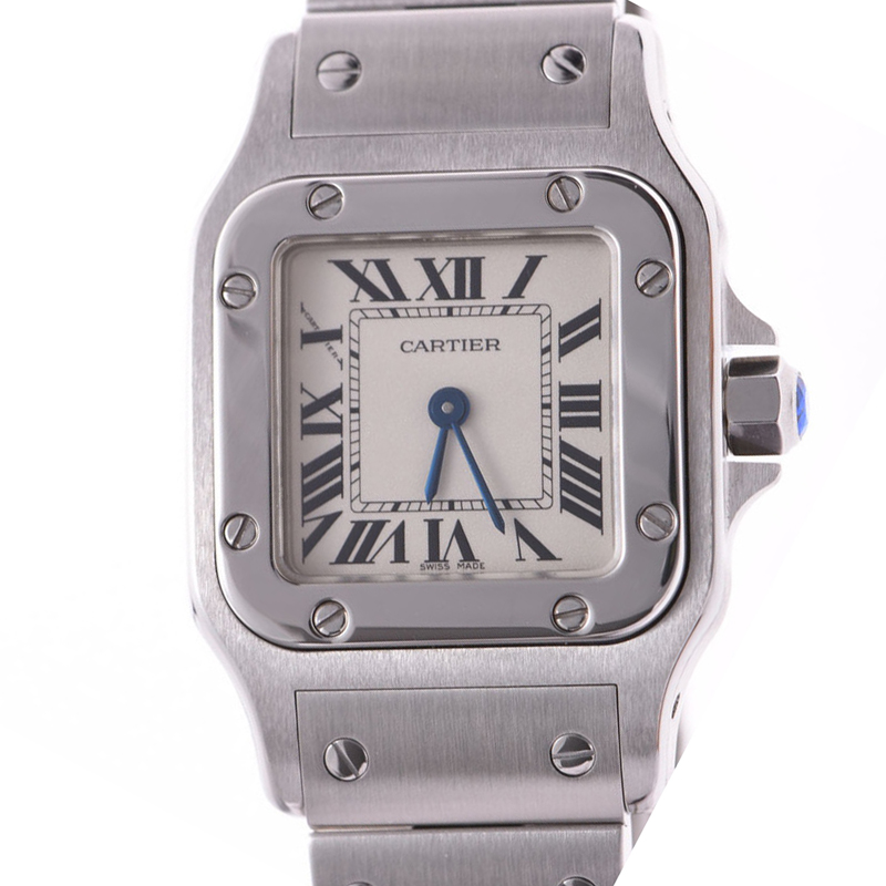 

Cartier White Stainless Steel Santos Galbee W20056D6 Women's Wristwatch