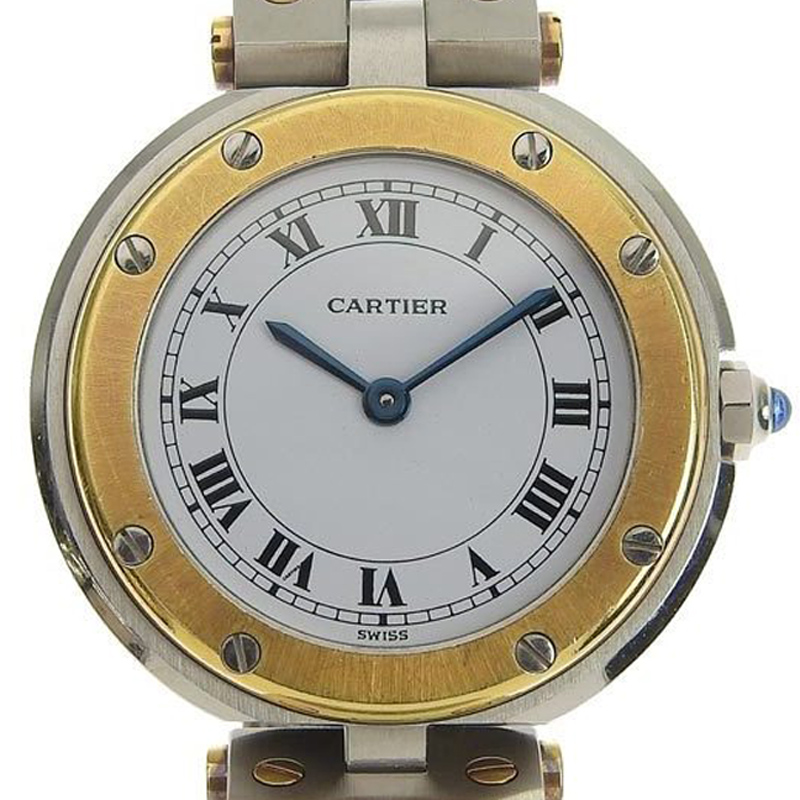 

Cartier White Gold Plated Stainless Steel Santos Women's Wristwatch