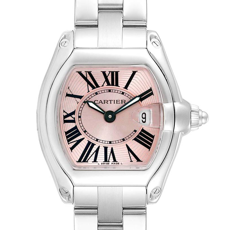 

Cartier Pink Stainless Steel Roadster W62017V3 Women's Wristwatch