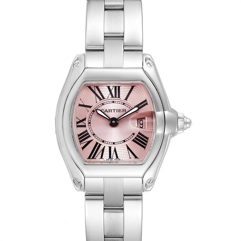 

Cartier Pink Stainless Steel Roadster W62017V3 Women's Wristwatch