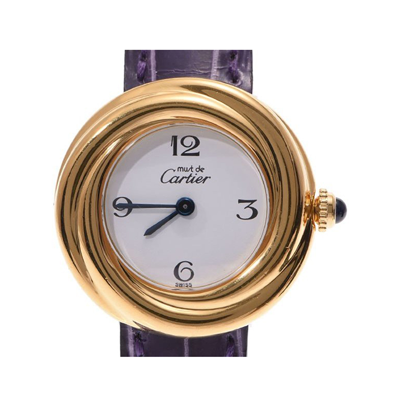 Pre Owned Cartier White Gold Plated Metal Must Trinity W1010844 Women's Wristwatch 26 MM