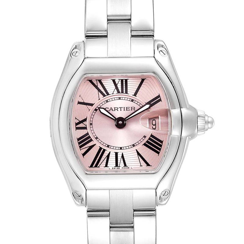 

Cartier Pink Stainless Steel Roadster W62017V3 Women's Wristwatch