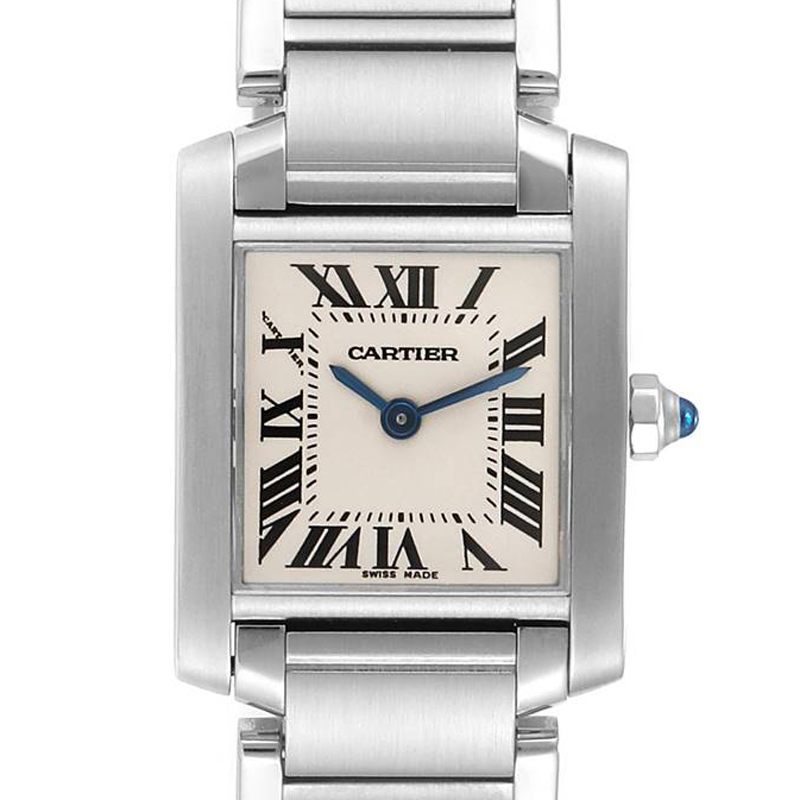 

Cartier Silver Stainless Steel Tank Francaise W51008Q3 Women's Wristwatch