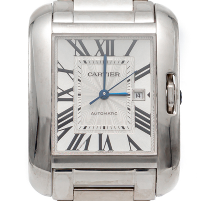 

Cartier Silver Tank Anglaise Medium Automatic White Gold Watch