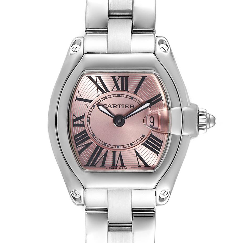

Cartier Pink Stainless Steel Roadster Pink W62017V3 Women's Wristwatch