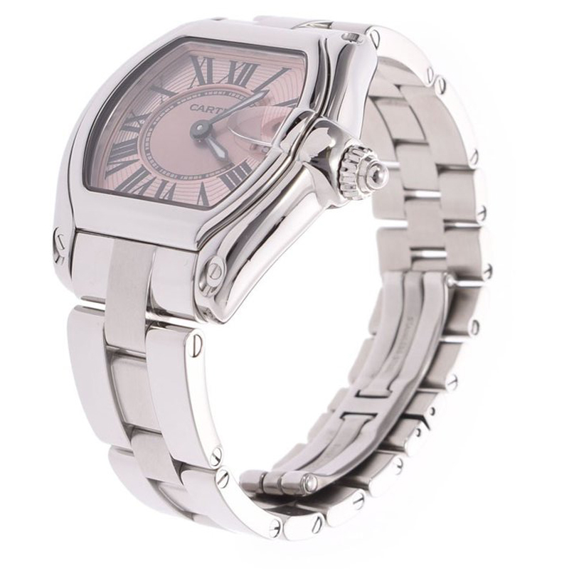 

Cartier Pink Stainless Steel Roadster Quartz Women's Wristwatch