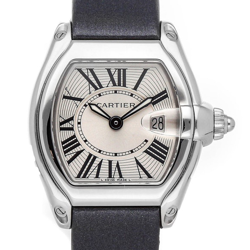 

Cartier Silver Stainless Steel and Satin Roadster W62016V3 Women's Wristwatch