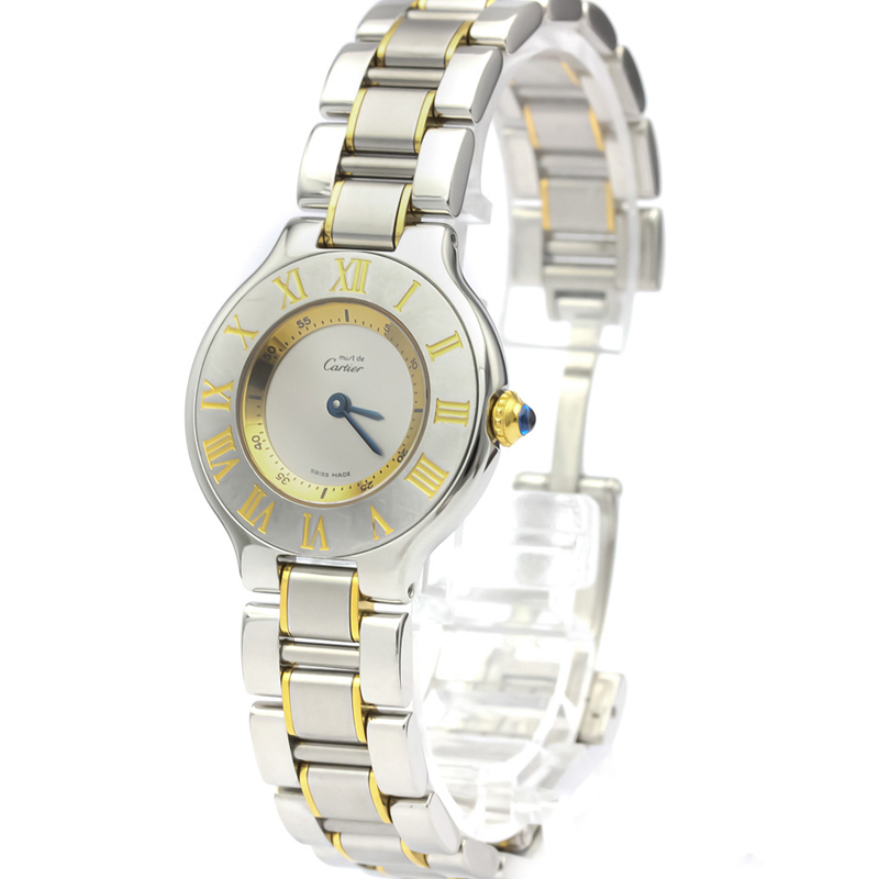 

Cartier White Gold Plated Stainless Steel Must, Silver