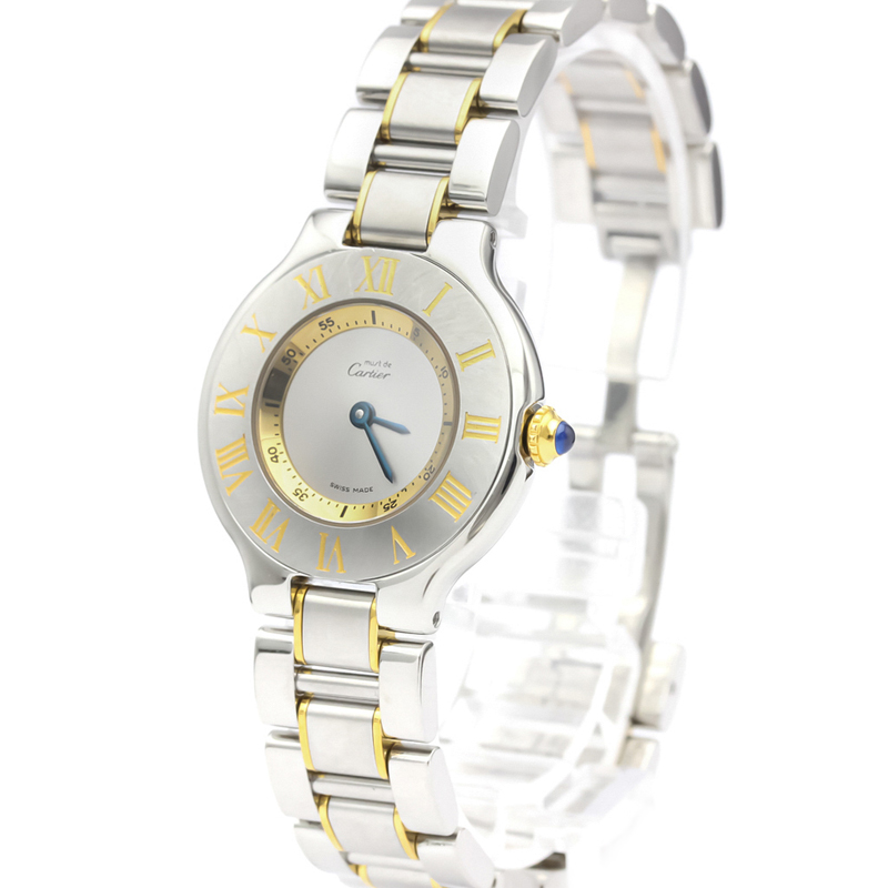 

Cartier White Gold Plated Stainless Steel Must, Silver
