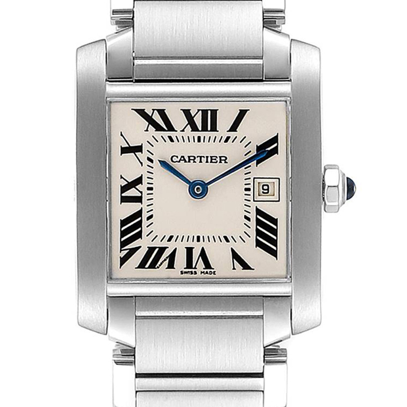 

Cartier Silver Stainless Steel Tank Francaise W51011Q3 Women's Wristwatch