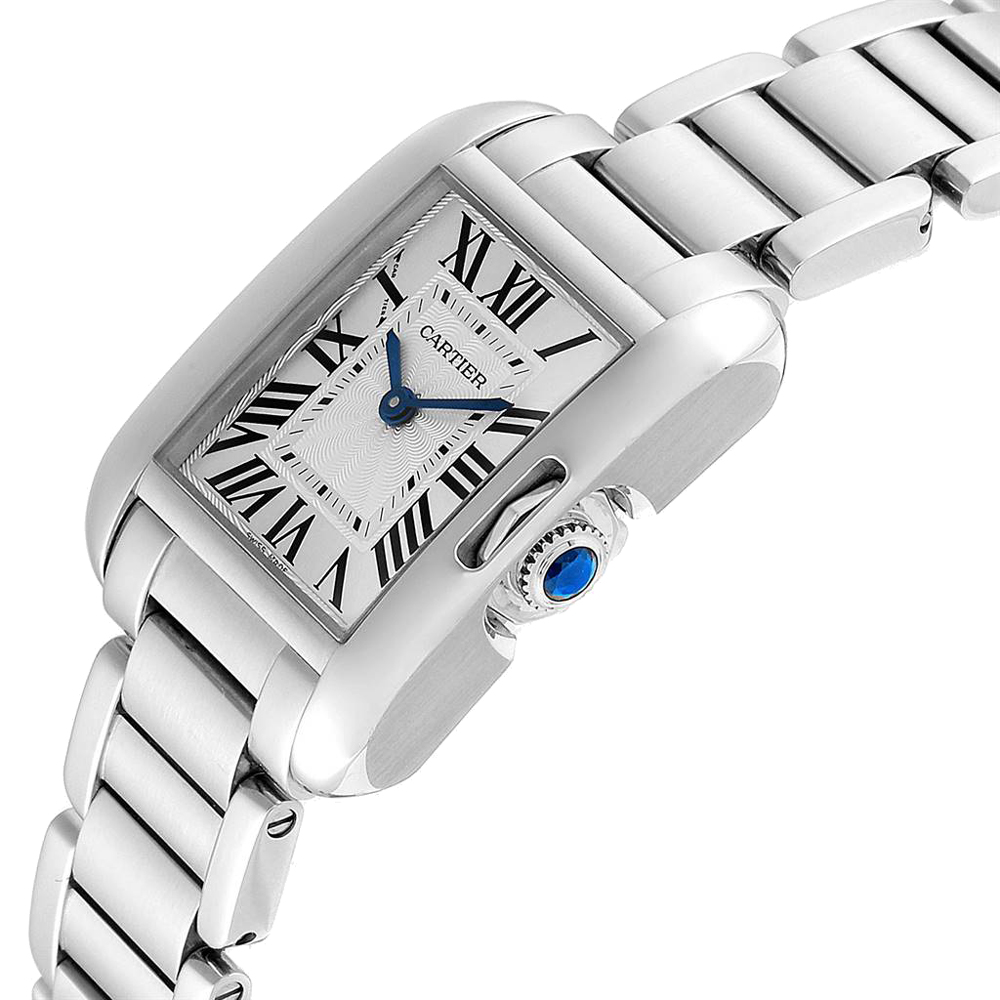 

Cartier Silver Stainless Steel Tank Anglaise W5310022 Women's Wristwatch