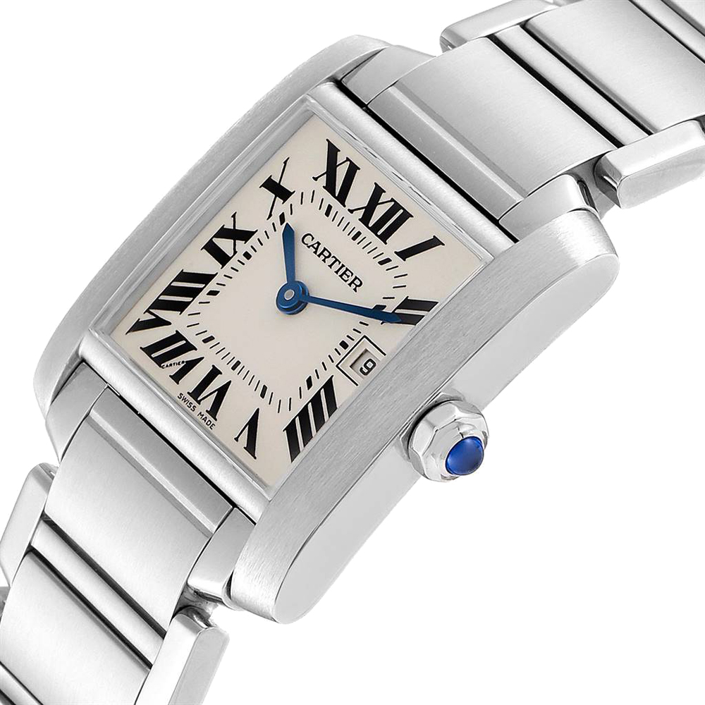 

Cartier Silver Stainless Steel Tank Francaise W51011Q3 Women's Wristwatch