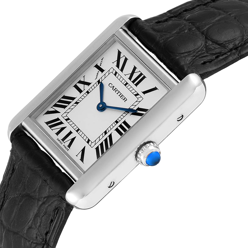 

Cartier Silver Stainless Steel Tank Solo W1018255 Women's Wristwatch