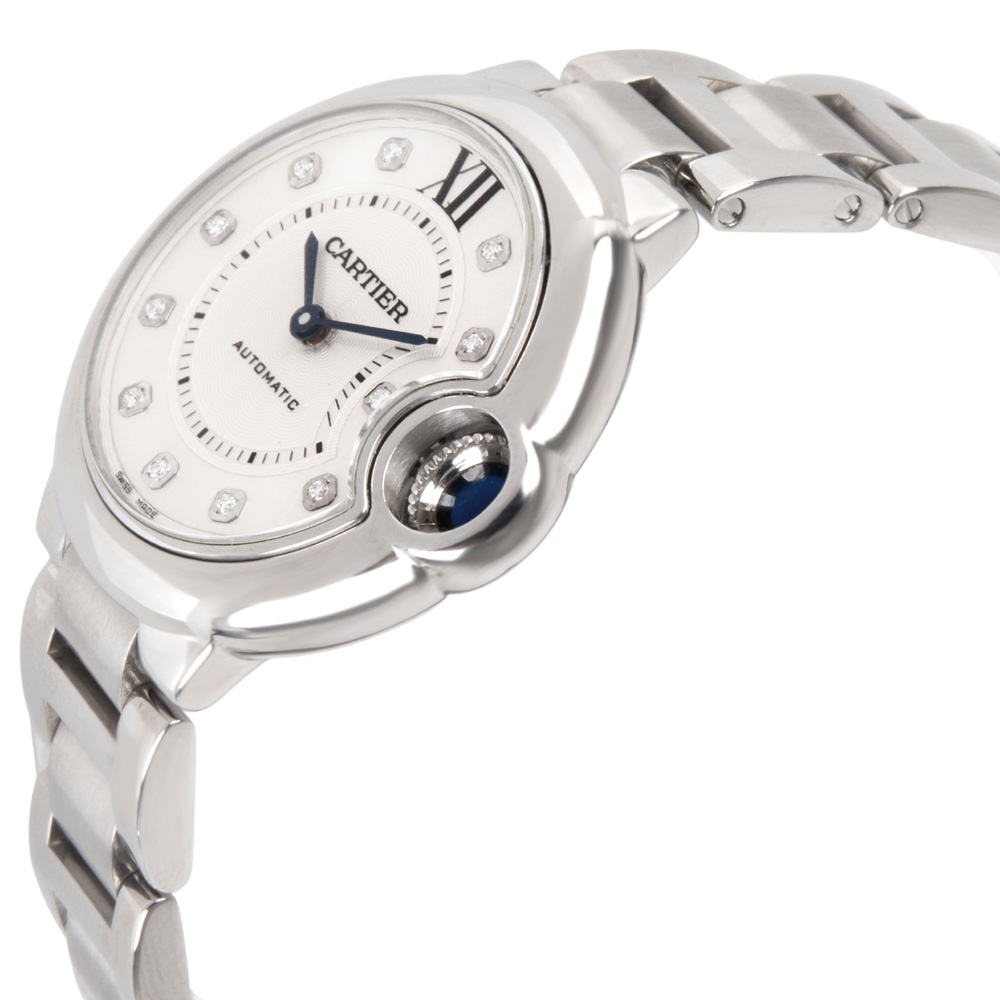 

Cartier Silver Stainless Steel and Diamond Ballon Bleu WE902075 Women's Wristwatch