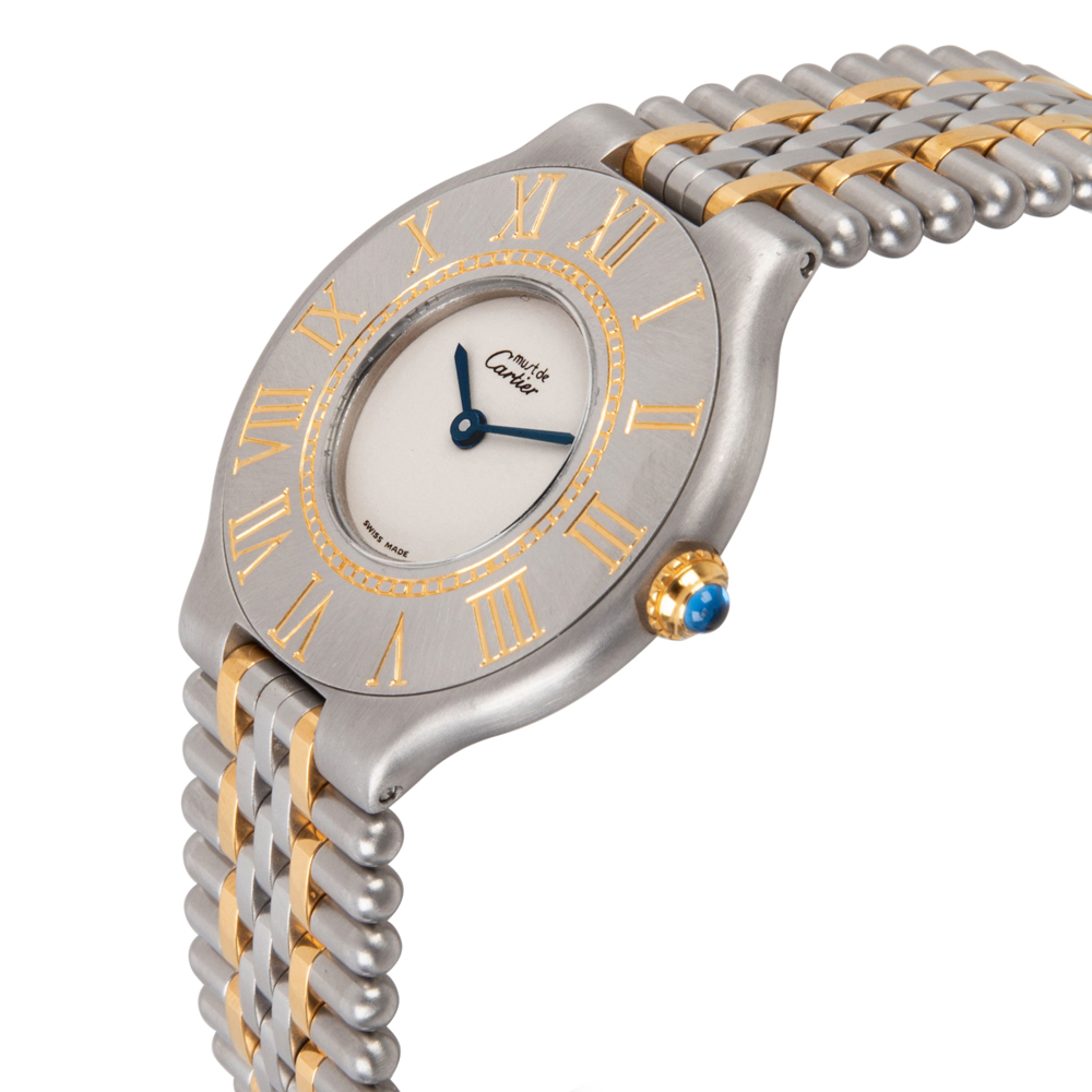 

Cartier Silver Gold Plated and Stainless Steel Must