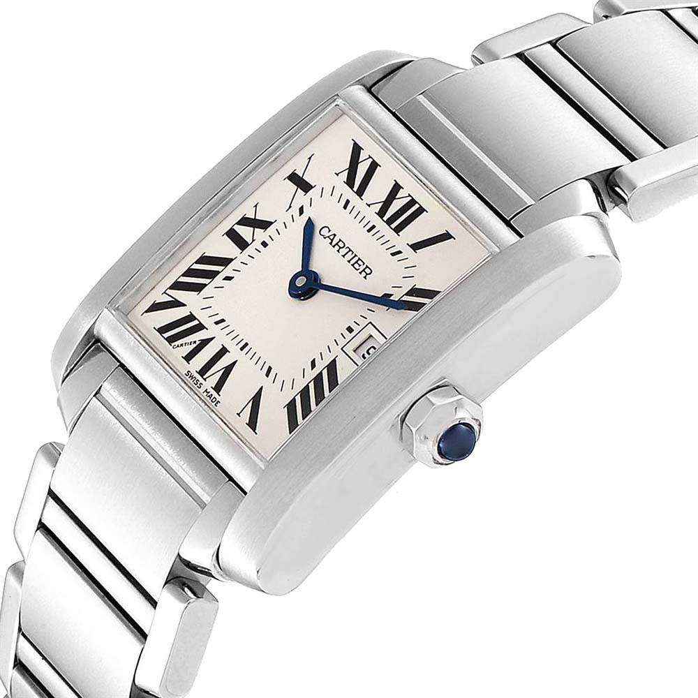 

Cartier Silver Stainless Steel Tank Francaise W51011Q3 Women's Wristwatch