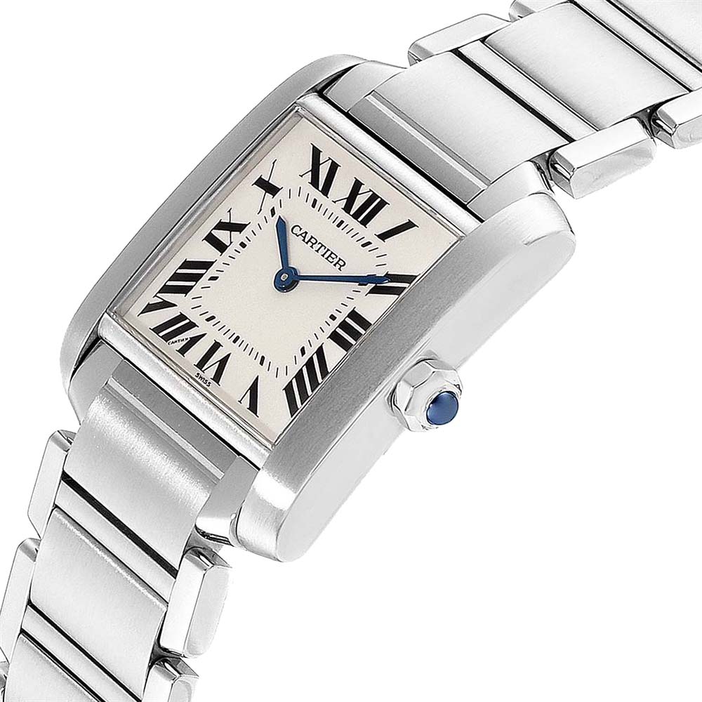 

Cartier Silver Stainless Steel Tank Francaise WSTA0005 Women's Wristwatch