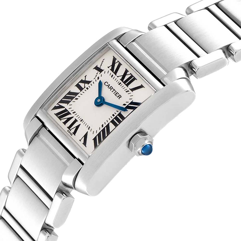 

Cartier Silver Stainless Steel Tank Francaise W51008Q3 Women's Wristwatch