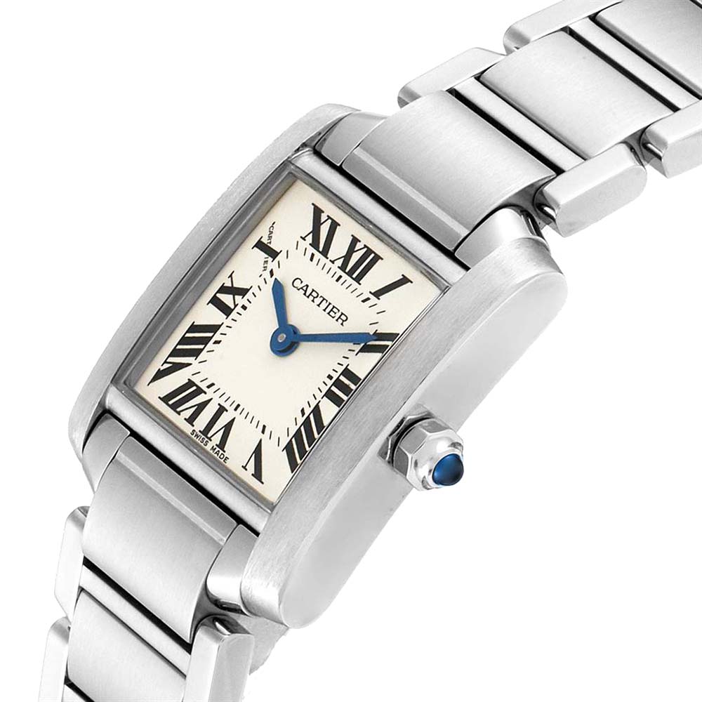 

Cartier Silver Stainless Steel Tank Francaise W51008Q3 Women's Wristwatch