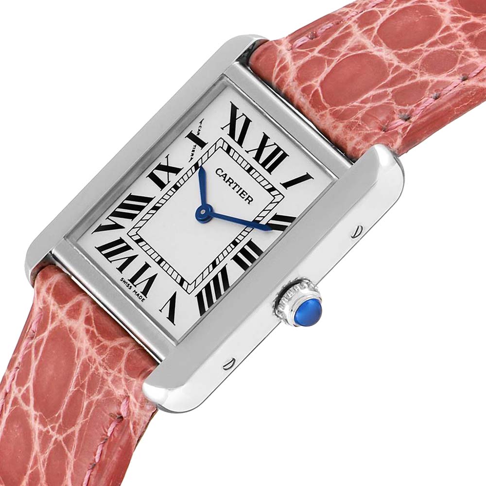 

Cartier Silver Stainless Steel Tank Solo W5200005 Women's Wristwatch