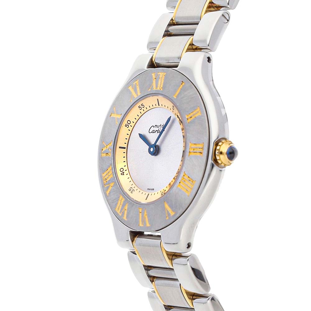 

Cartier Silver Stainless Steel Gold Plated Must