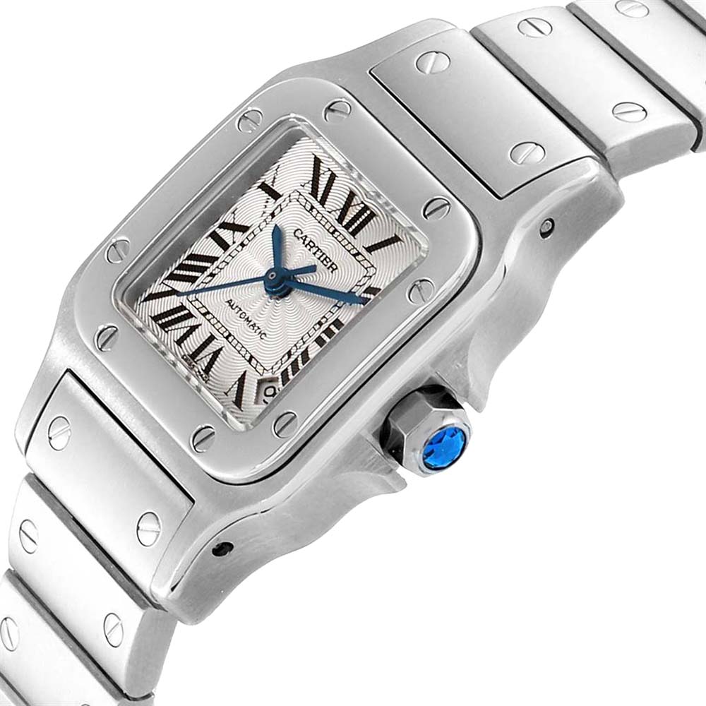 

Cartier Silver Stainless Steel Santos Galbee Automatic W20044D6 Women's Wristwatch