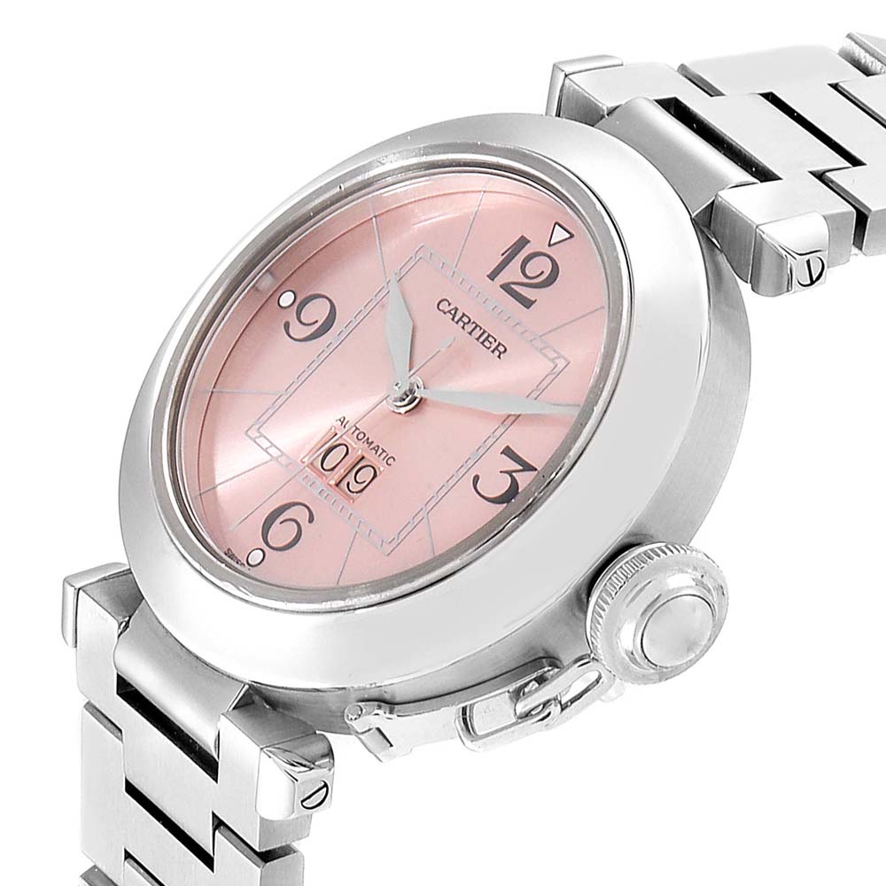 

Cartier Pink Stainless Steel Pasha W31058M7 Women's Wristwatch