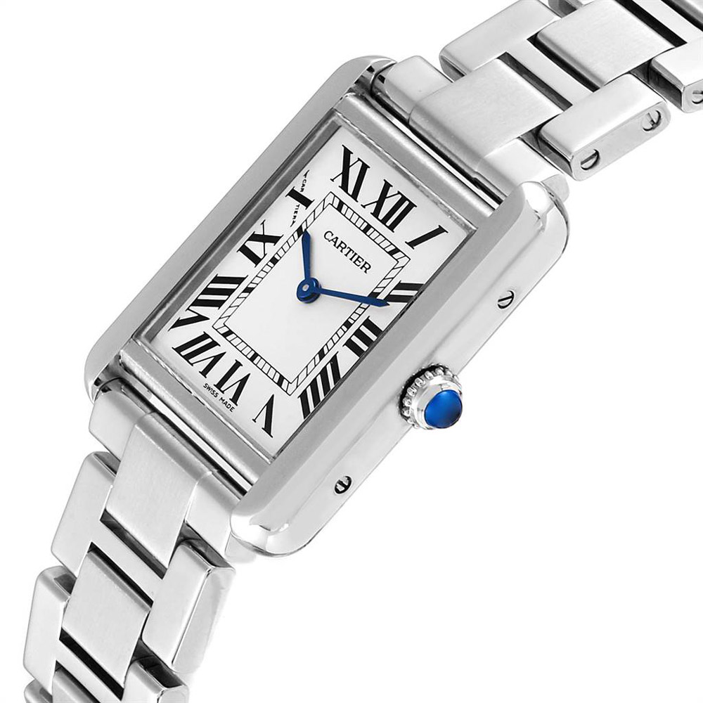

Cartier Silver Stainless Steel Tank Solo W5200013 Women's Wristwatch