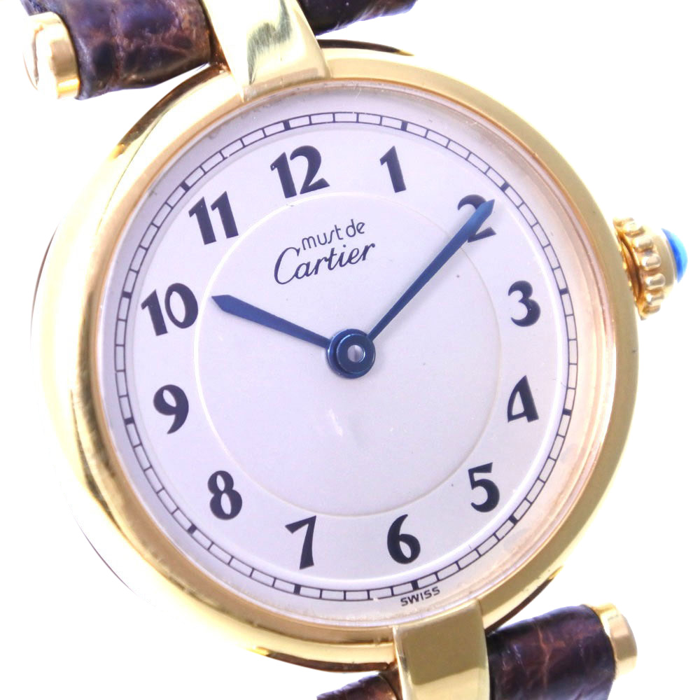 

Cartier Silver Gold Tone Stainless Steel Must de Cartier 590004 Women's Wristwatch 24 MM