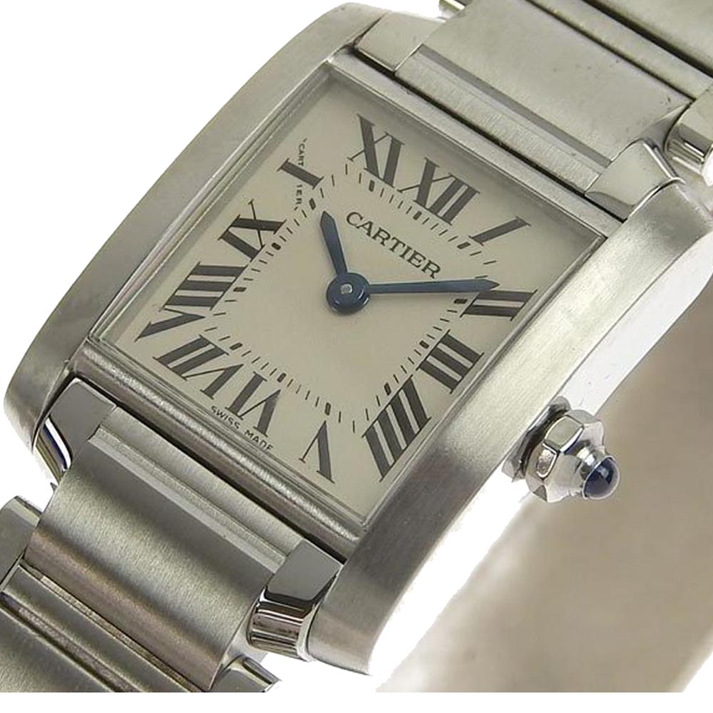 

Cartier Silver Stainless Steel Tank Francaise W51008Q3 Women's Wristwatch
