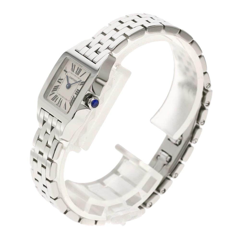

Cartier White Stainless Steel Santos Demoiselle W25064Z5 Women's Wristwatch