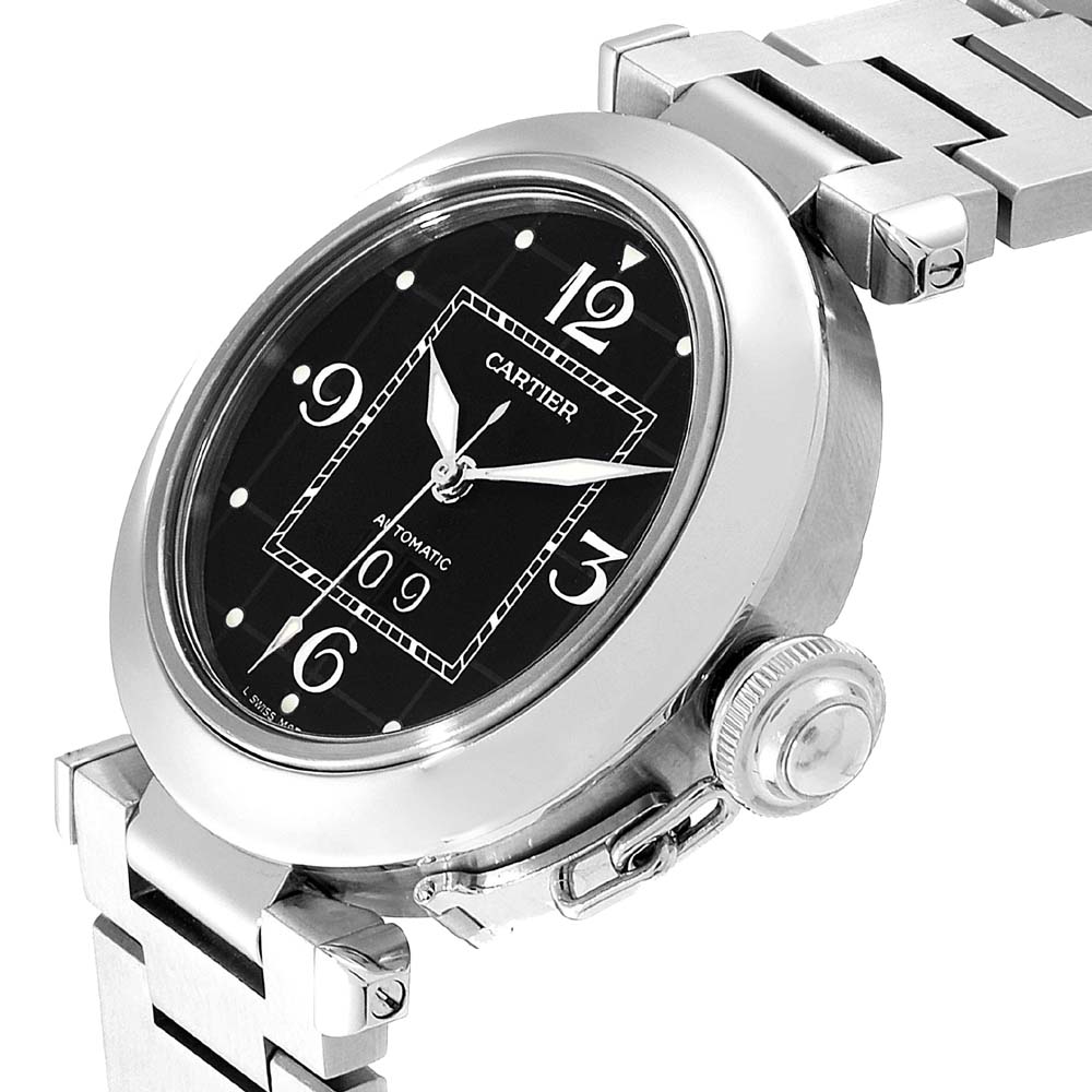 

Cartier Black Stainless Steel Pasha C De Cartier W31053M7 Automatic Women's Wristwatch