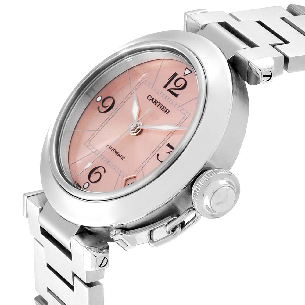 

Cartier Pink Stainless Steel Pasha C Automatic W31075M7 Women's Wristwatch