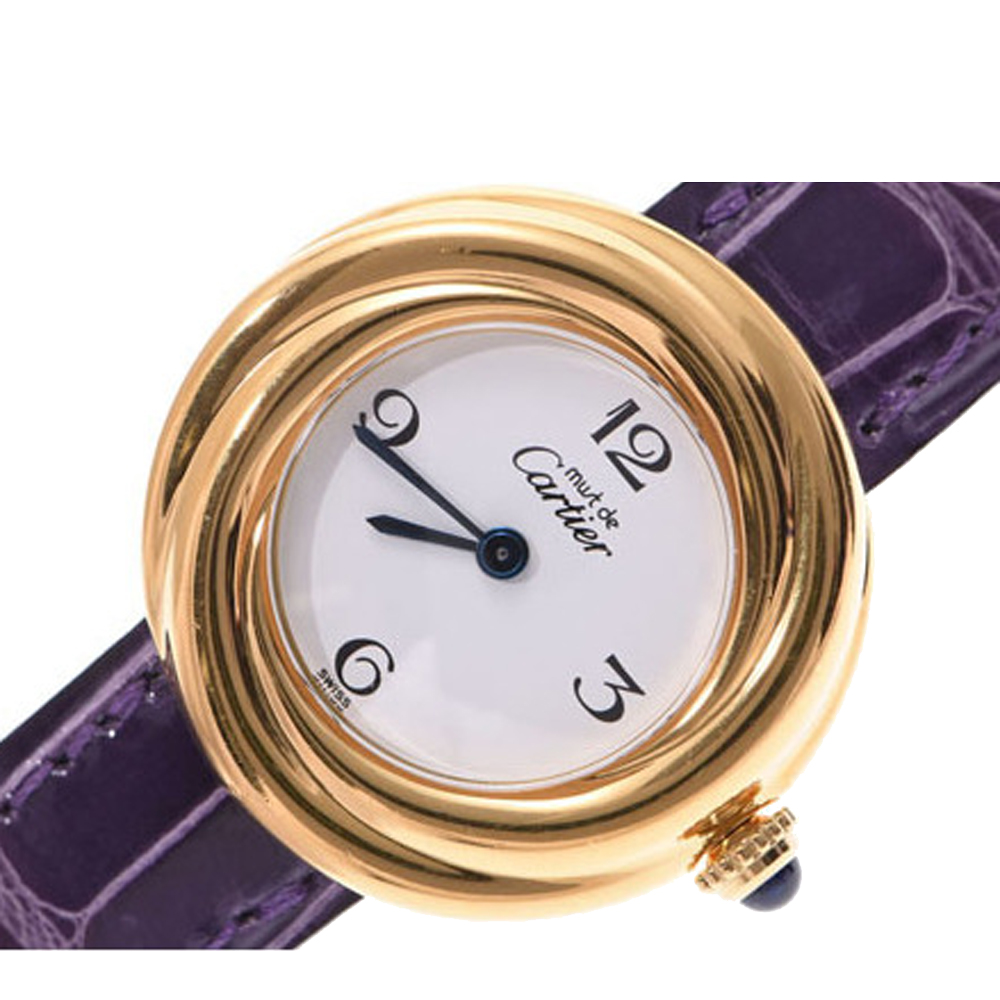 

Cartier White Gold Plated Stainless Steel Quartz Must Trinity Vermeil Women's Wristwatch