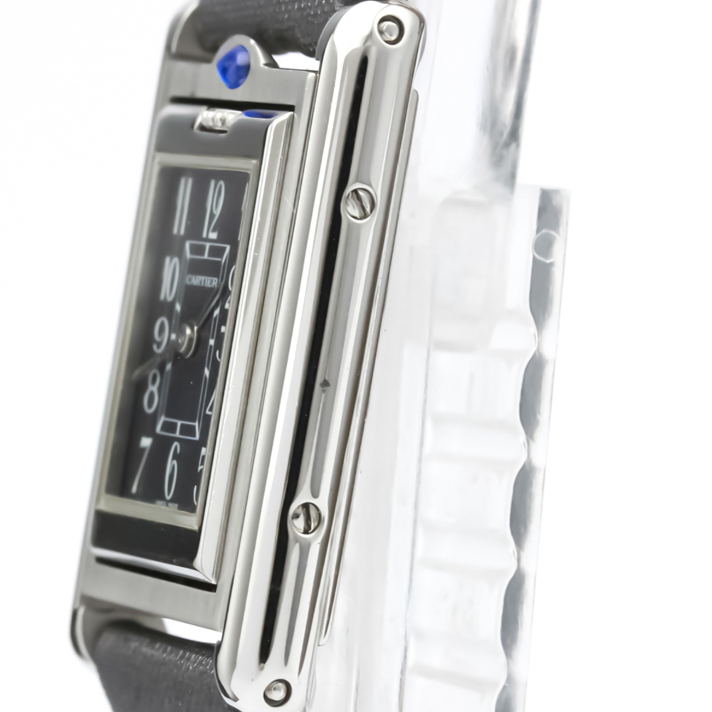 

Cartier Grey Stainelss Steel Tank Basculante Reverso Quartz W1016830 Women's Wristwatch