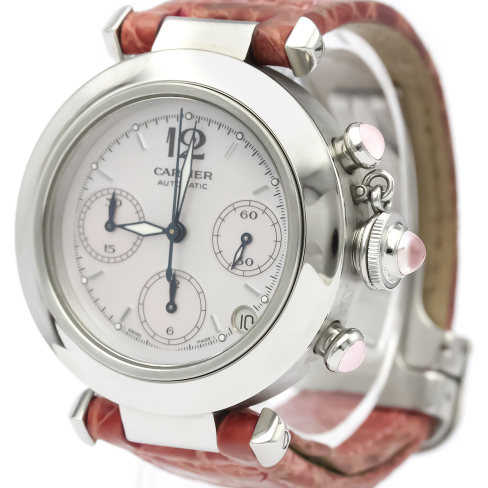 Click to view more detailed imagery on our partner's website Pre-owned Cartier Mop Stainless Steel Pasha W3106599 Automatic Women's Wristwatch 36 Mm In White