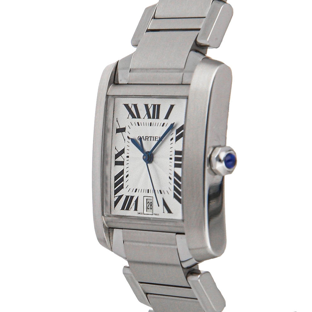 

Cartier Silver Stainless Steel Tank Francaise W51002Q3 Women's Wristwatch