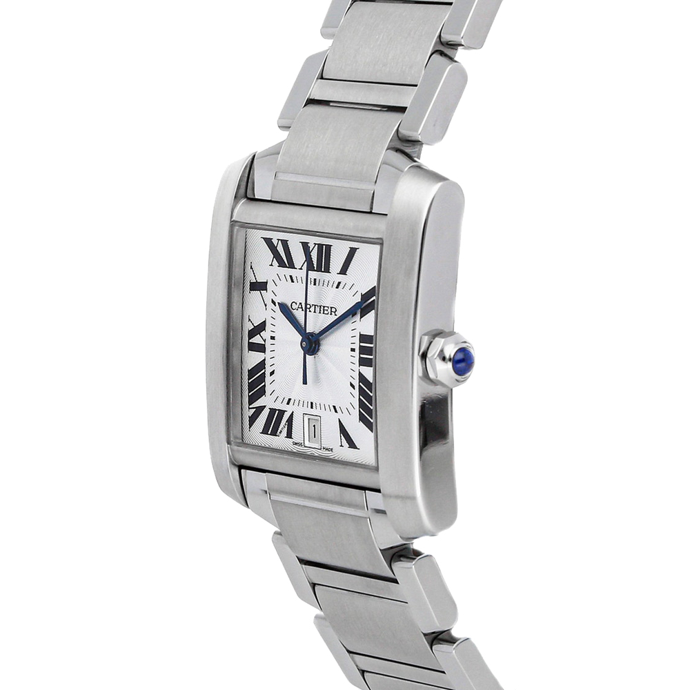 

Cartier Silver Stainless Steel Tank Francaise W51002Q3 Women's Wristwatch