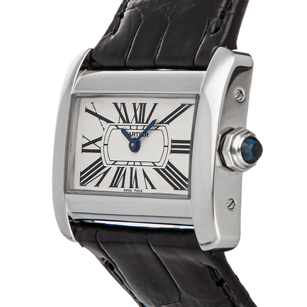 

Cartier Silver Stainless Steel Tank Divan W6300255 Women's Wristwatch