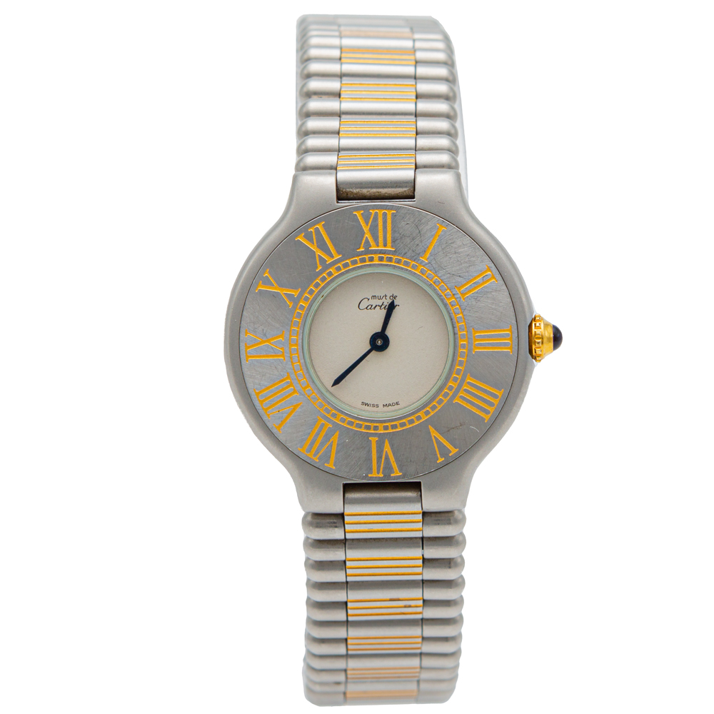 Pre Owned Cartier Must 21 Steel & Yellow Gold Watch 29MM