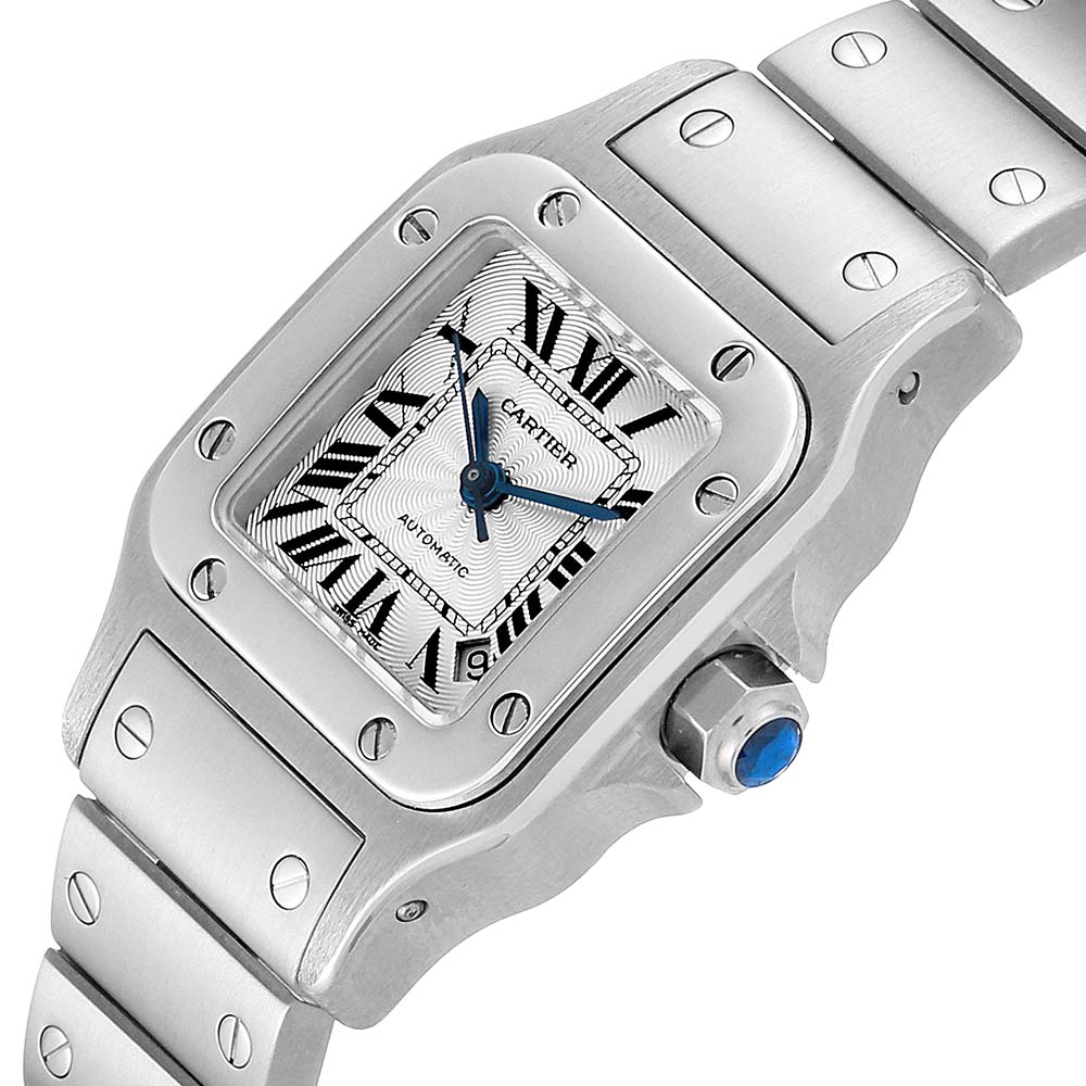 

Cartier Silver Stainless Steel Santos Galbee Automatic W20044D6 Women's Wristwatch