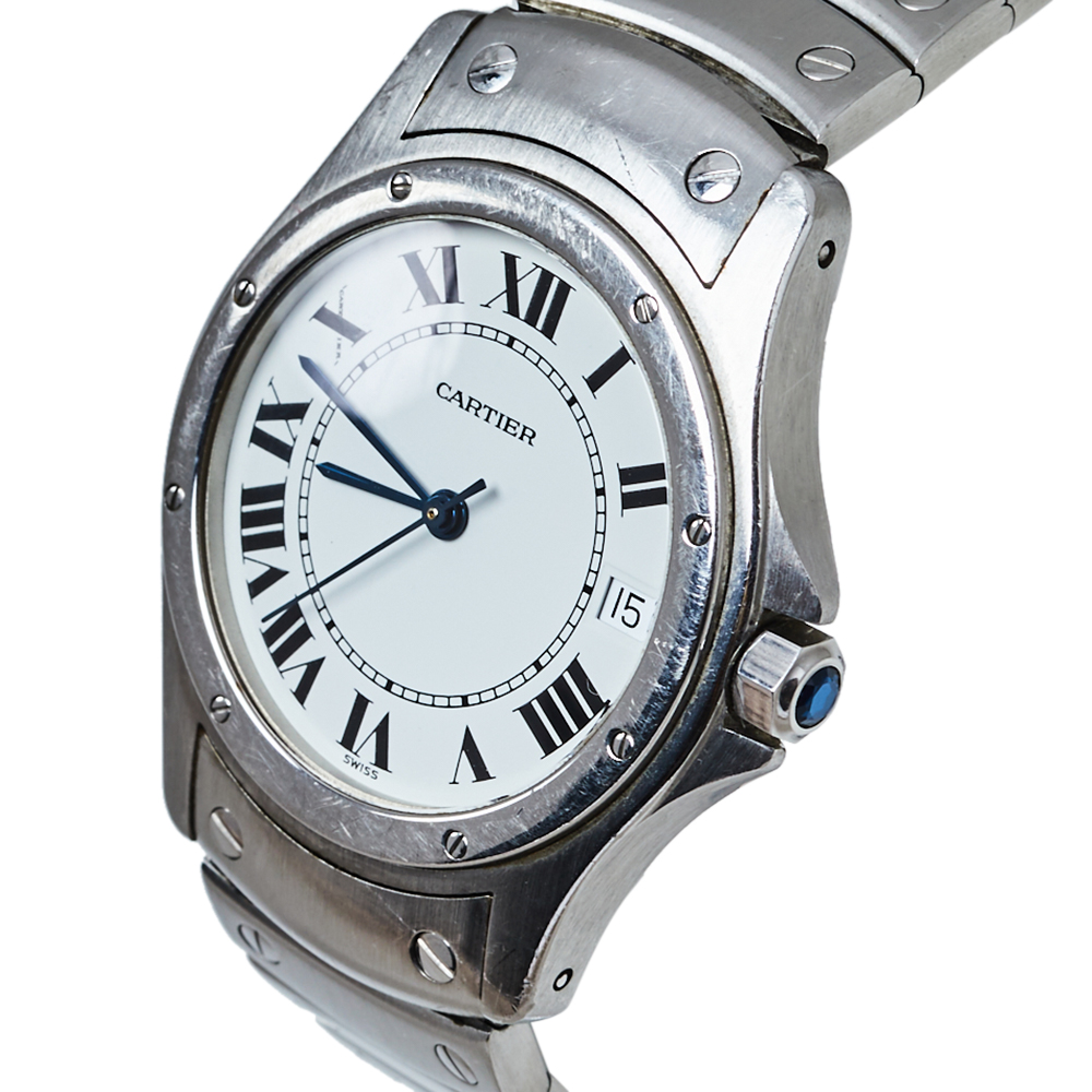 

Cartier White Stainless Steel Santos Ronde