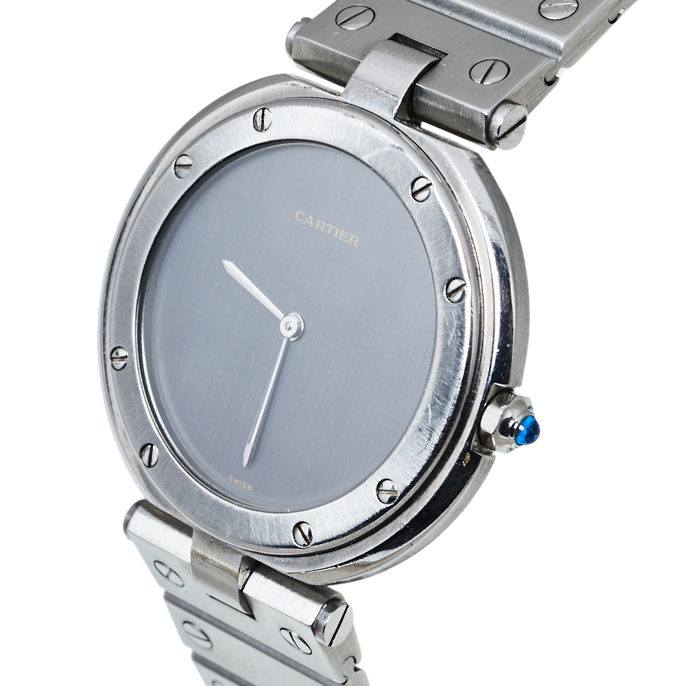 

Cartier Grey Stainless Steel Santos Round Women's Wristwatch