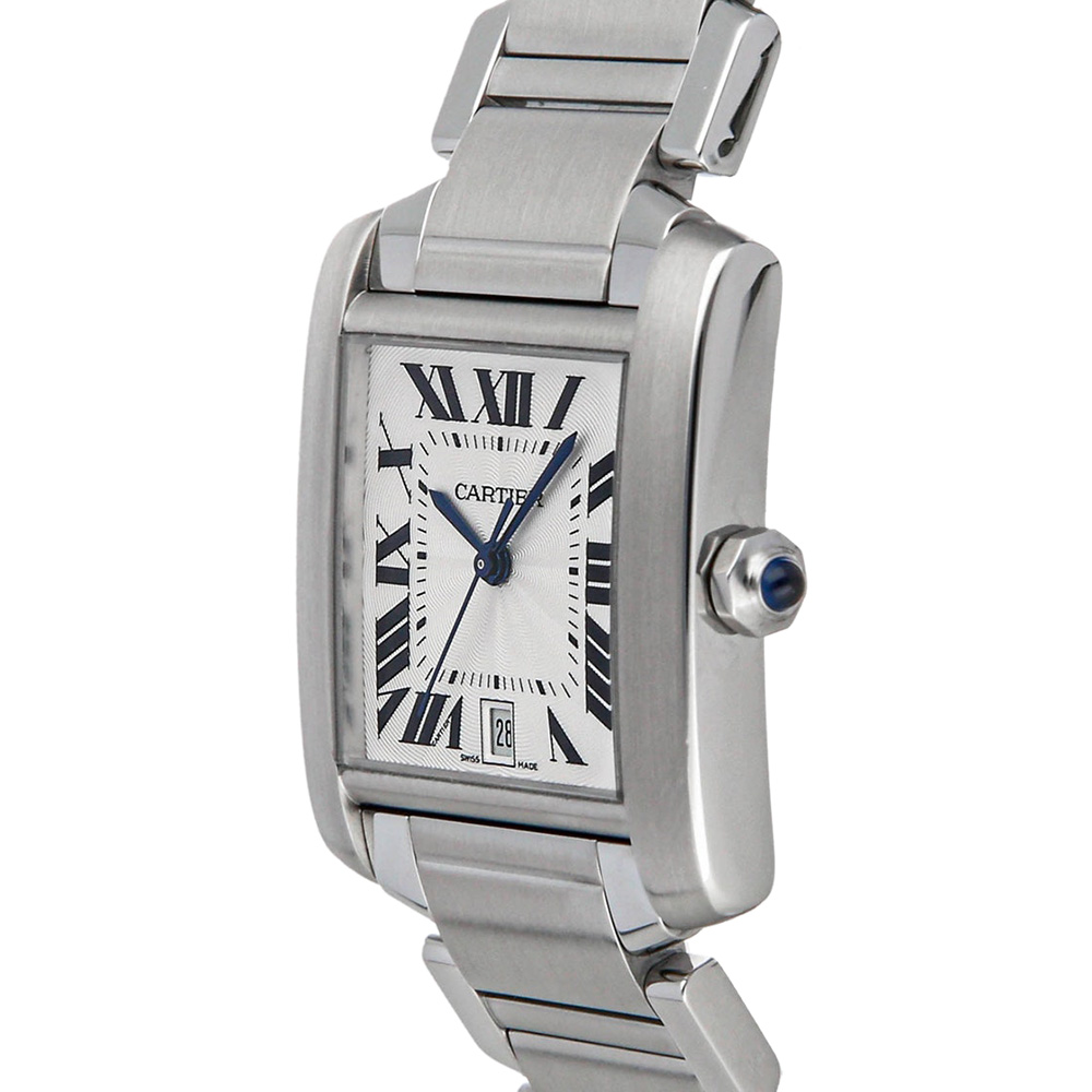 

Cartier Silver Stainless Steel Tank Francaise W51002Q3 Women's Wristwatch